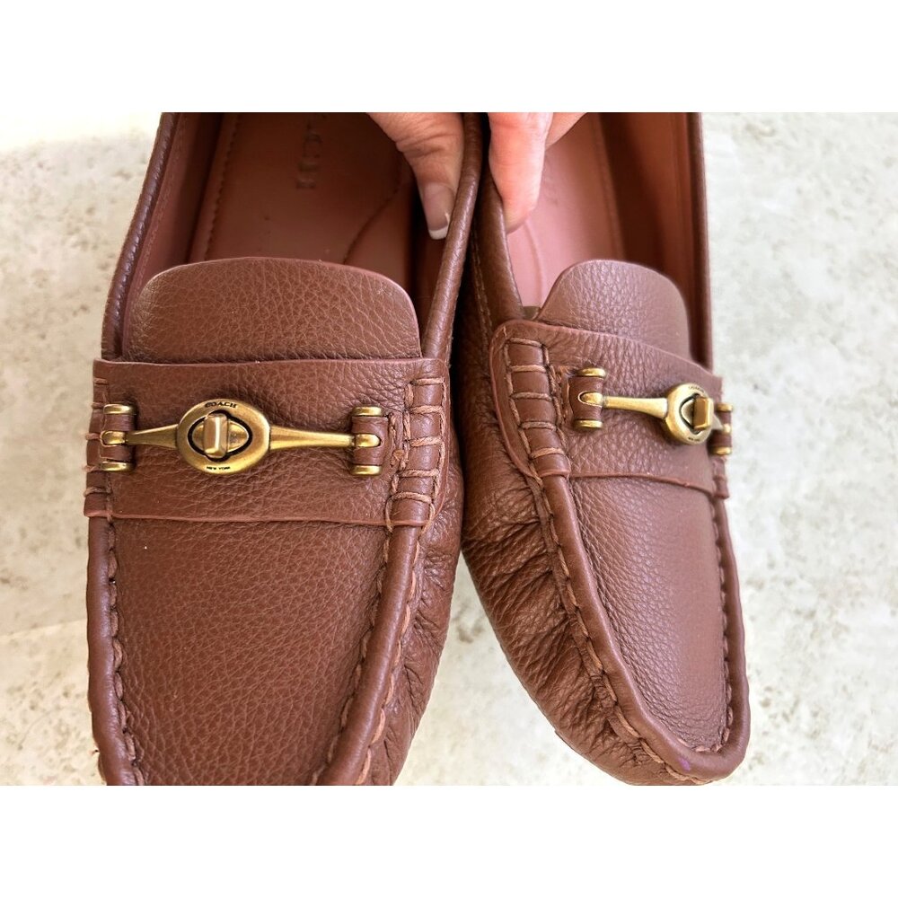Coach Brown Leather Loafers for Women - Picture 8 of 12